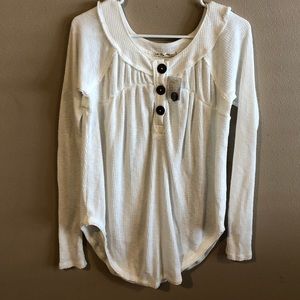 Free People Must Have Waffle-Knit Henley Top